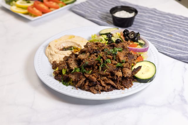 Beef & Lamb Gyro Plate.