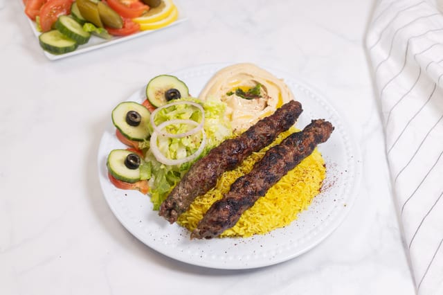 Beef Kebab Plate.